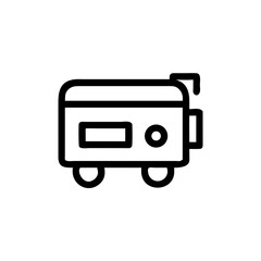 Compact generator illustration in simple outline style  