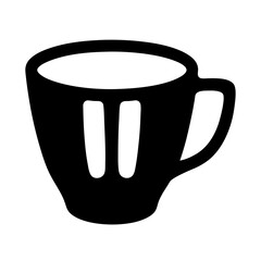 Stylized black and white image of a cup of coffee or tea