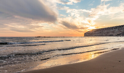 sunset over the sea in Cyprus..