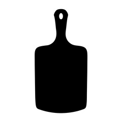 Silhouette of a wooden cutting board with handle and hanging hole