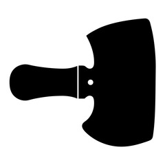 Solid black butcher knife illustration on a white background design