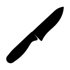 Silhouette image depicting a generic cooking knife in simple form