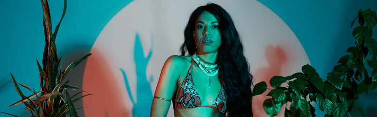 Embracing summer vibes with elegance and style in a vibrant setting and chic attire