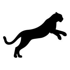 Silhouette of a leaping panther, a symbol of power, strength, and agility