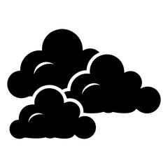 Stylized Black and White Image Depicting a Cluster of Clouds