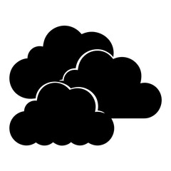 Simple Vector Image of Black Clouds Against a White Background Design