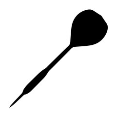 A simple graphic image of a dart silhouette against a white background