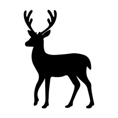 Elegant silhouette of a majestic deer standing tall with branched antlers
