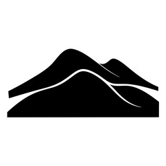Minimalist Black and White Mountain Landscape Illustration with Distinct Contour Lines
