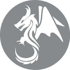 Dragon logo vector illustration on white background