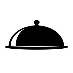 Elegant black and white silhouette of a covered serving dish platter