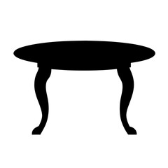 Silhouette of an antique table with cabriole legs and oval top