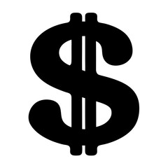 A Bold Black Dollar Sign Icon Illustrating Finance, Commerce, and Wealth