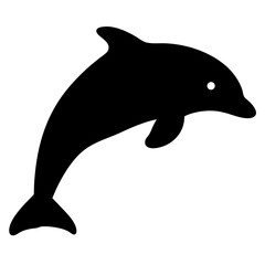 Elegant silhouette of a leaping dolphin, a graceful creature of the sea