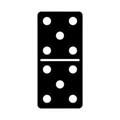 A minimalist illustration of a domino tile displaying the number six
