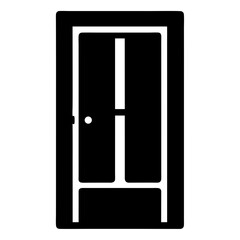 Simplified black and white illustration of a two door cabinet style opening