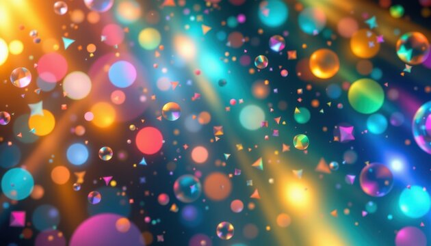 abstract colorful overlay with shiny reflections and light rays glowing composition suitable for celebration branding product reveals or luxury visuals