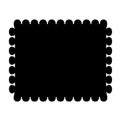 Black scalloped rectangle shape great for a digital scrapbook design element