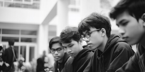 Fototapeta premium Candid portrait capturing the essence of modern youth and expression, reflecting the emotions,working, challenges, and aspirations of the millennial generation in a contemporary setting