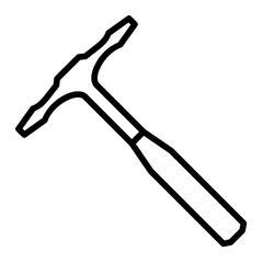 scutch hammer icon in outline style