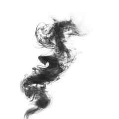 Dark smoke cloud isolated on transparent background. PNG