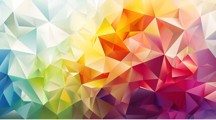 Obraz premium A vibrant polygonal mosaic with a spectrum of colors creating a geometric abstract background art
