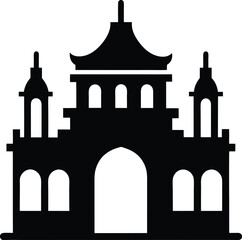 vector silhouette of a church