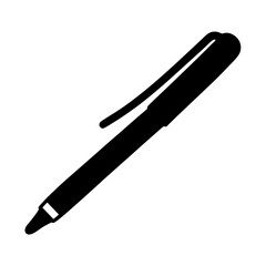 Black and white silhouette of a ballpoint pen perfect for writing