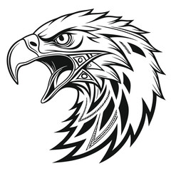 Obraz premium a-black-and-white-silhouette-vector-of-an-angry-ea.eps