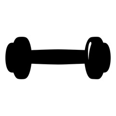 Simple Black Dumbbell Illustration for Fitness, Strength Training, and Exercise Purposes