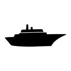 Obraz premium Silhouette of a luxurious cruise ship sailing on the open sea