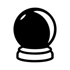 Simple black and white illustration of a fortune teller's crystal ball