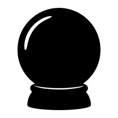 Eerie Dark Crystal Ball Silhouette with Foreboding Mystery and Magical Aura