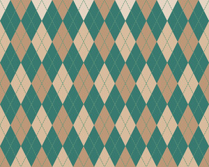 Argyle seamless pattern green beige