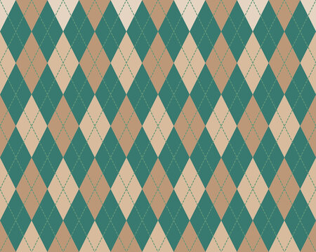 Argyle seamless pattern green beige