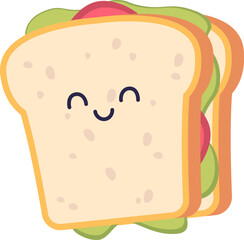 Smiling Sandwich Character