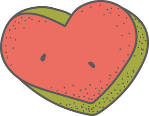 Heart Shaped Watermelon Slice