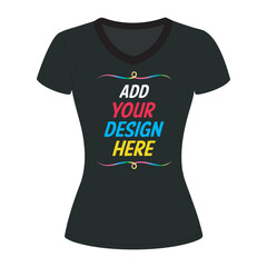 ADD YOUR DESIGN HERE TEXT T-SHIRT DESIGN WITH MOCKUP TEMPLATE FOR PRINT, POSTER, CARD, MUG, BAG, INVITATION AND PARTY.