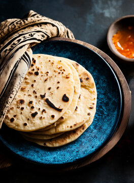 Plate of home made tortillas