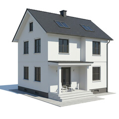 Simple White Gray House Home Building Residence Architecture Urban