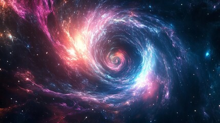 Obraz premium A galactic vortex with swirling colors and bright cosmic energy 