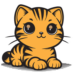 vector illustration of cartoon cat
