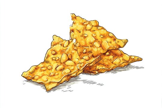Indian snack Shakkar Para Sweet with crunchy, and festive treat illustration.
