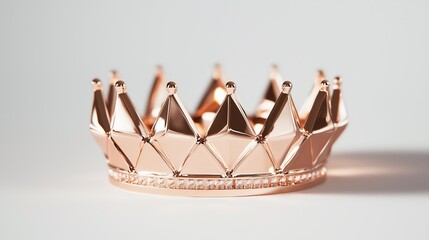 Wireframe crown design in glossy rose gold showcasing elegance