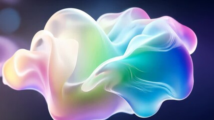 Abstract colorful fluid shapes with iridescent glow and smooth texture in motion. - Powered by Adobe