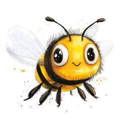 Obraz premium Cute Cartoon Bee Face transparent background