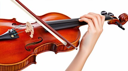 The Art of Musical Expression: Close-Up View of Violin Playing Techniques