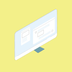 Isometric PC Computer &mdash; Vector Illustration｜アイソメトリック PC コンピューター ベクターイラスト