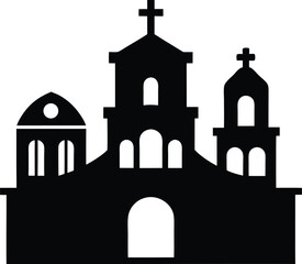 silhouette of church