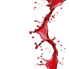 Red liquid splash vibrant dark background dynamic flow